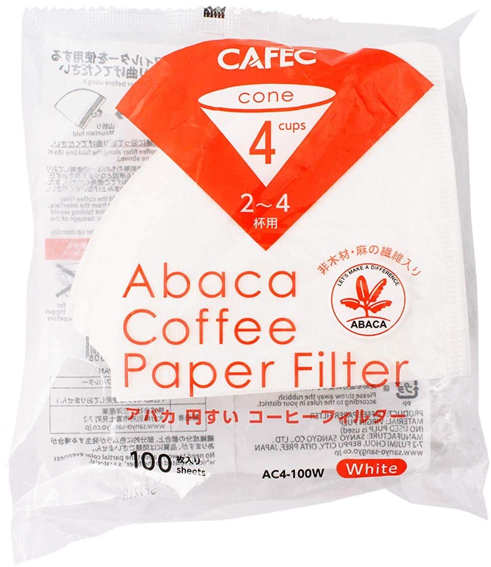 CAFEC Abaca Cone-Shaped Paper Filter White - kafeido roasters